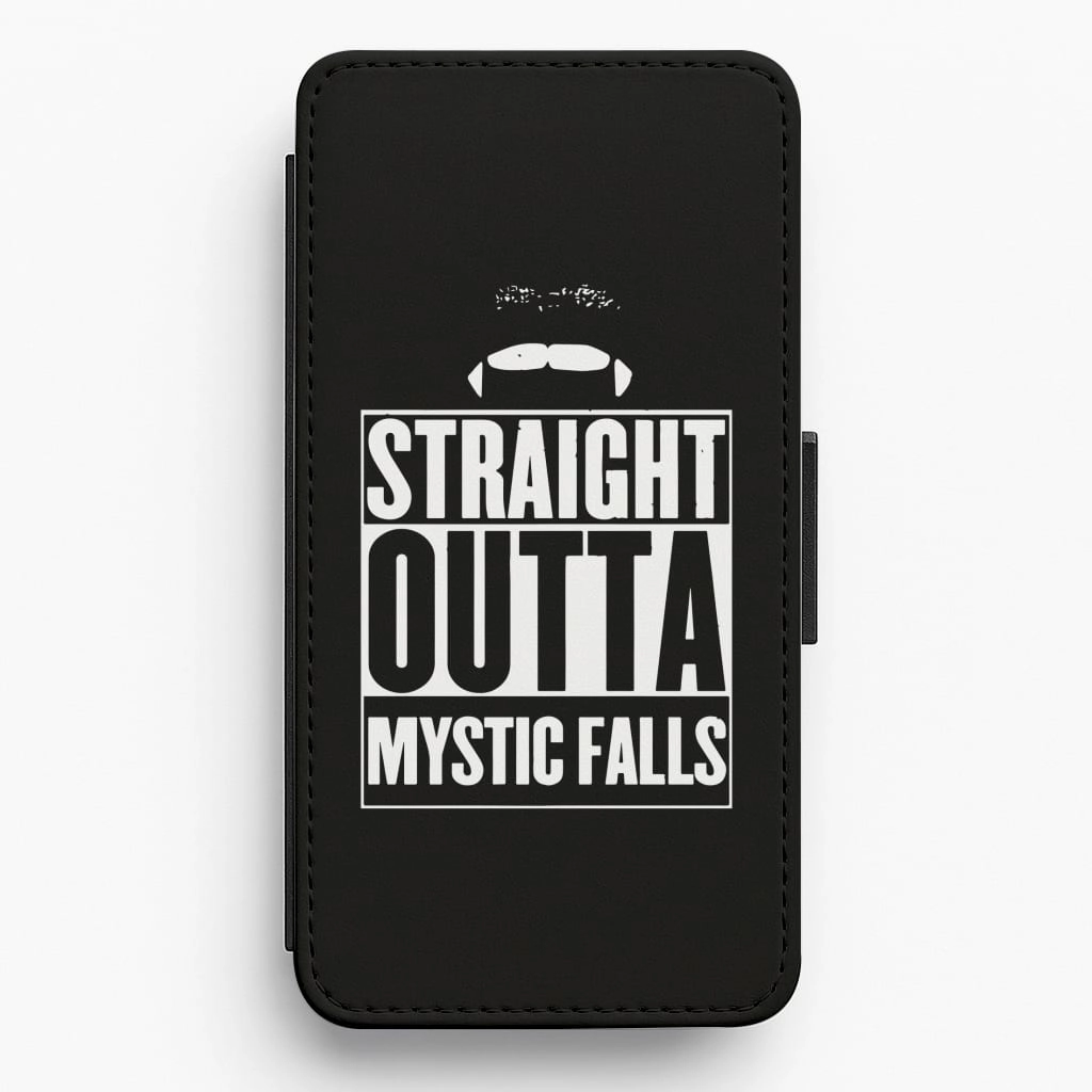 Straight Outta Mystic Falls - Vampire Diaries Flip / Wallet Phone Case Smooth Edge Design