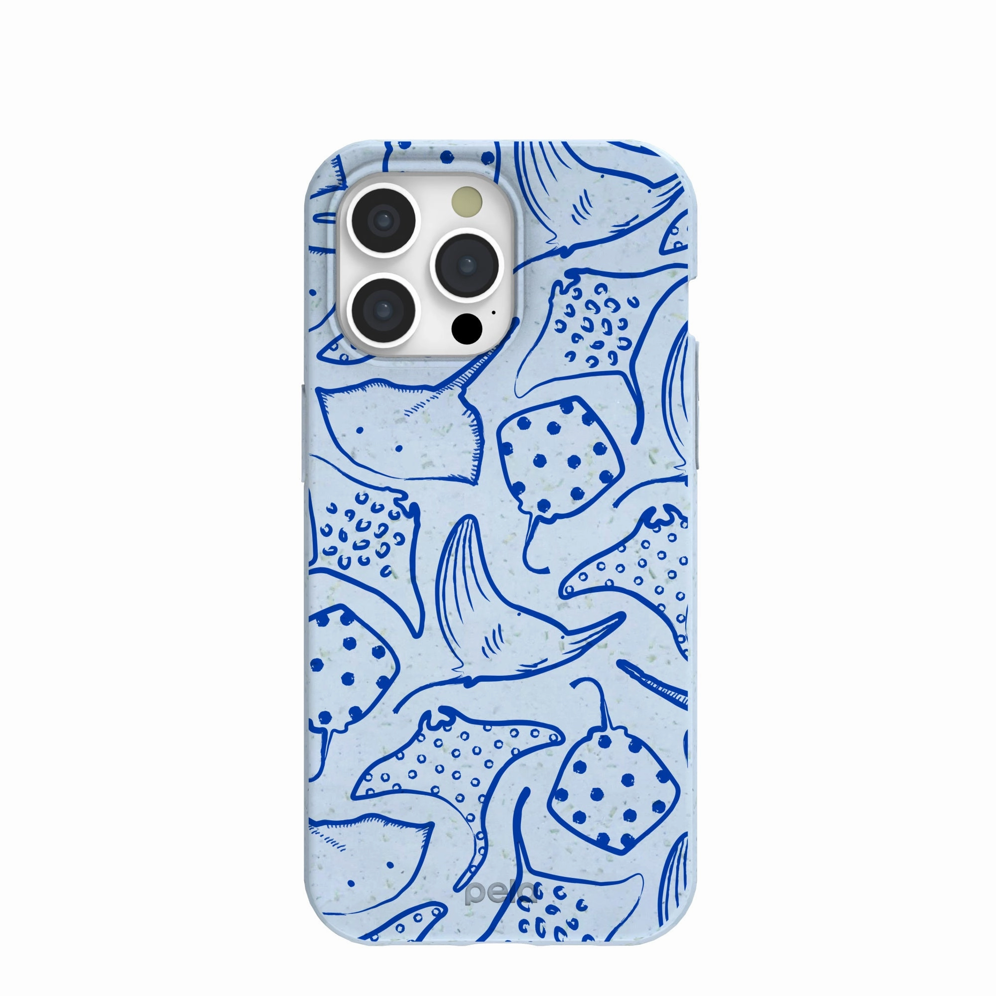Powder Blue Stingray Fever iPhone 15 Pro Max Case Hybrid Grip Finish