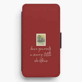 A Merry Little Christmas Stamp Flip / Wallet Phone Case Vivid Coloration