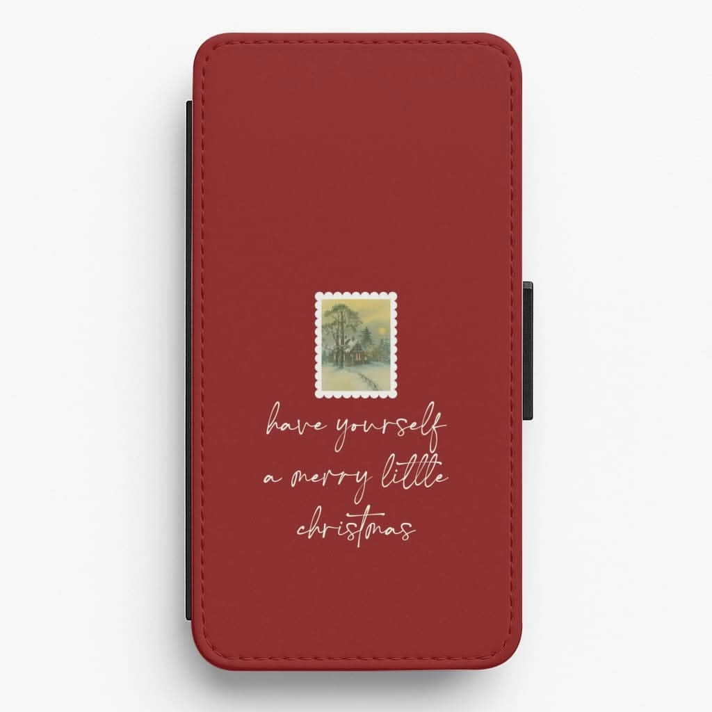 A Merry Little Christmas Stamp Flip / Wallet Phone Case Vivid Coloration