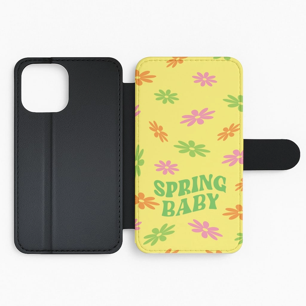 Smooth Layer Spring Baby Retro Pattern Flip / Wallet Phone Case