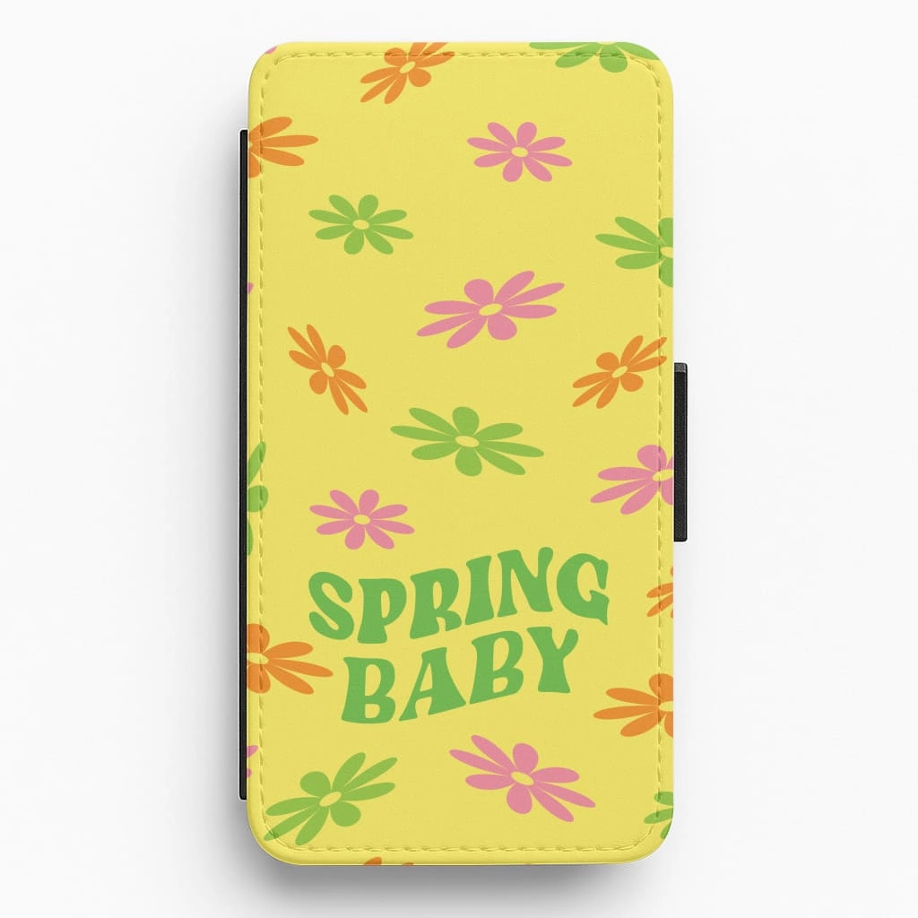 Rugged Design Style Spring Baby Retro Pattern Flip / Wallet Phone Case