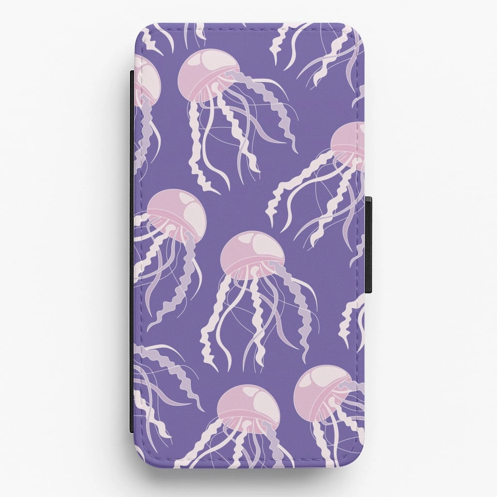 Jellyfish Pattern - Sealife Flip / Wallet Phone Case Stylish Edge Modern Texture Build