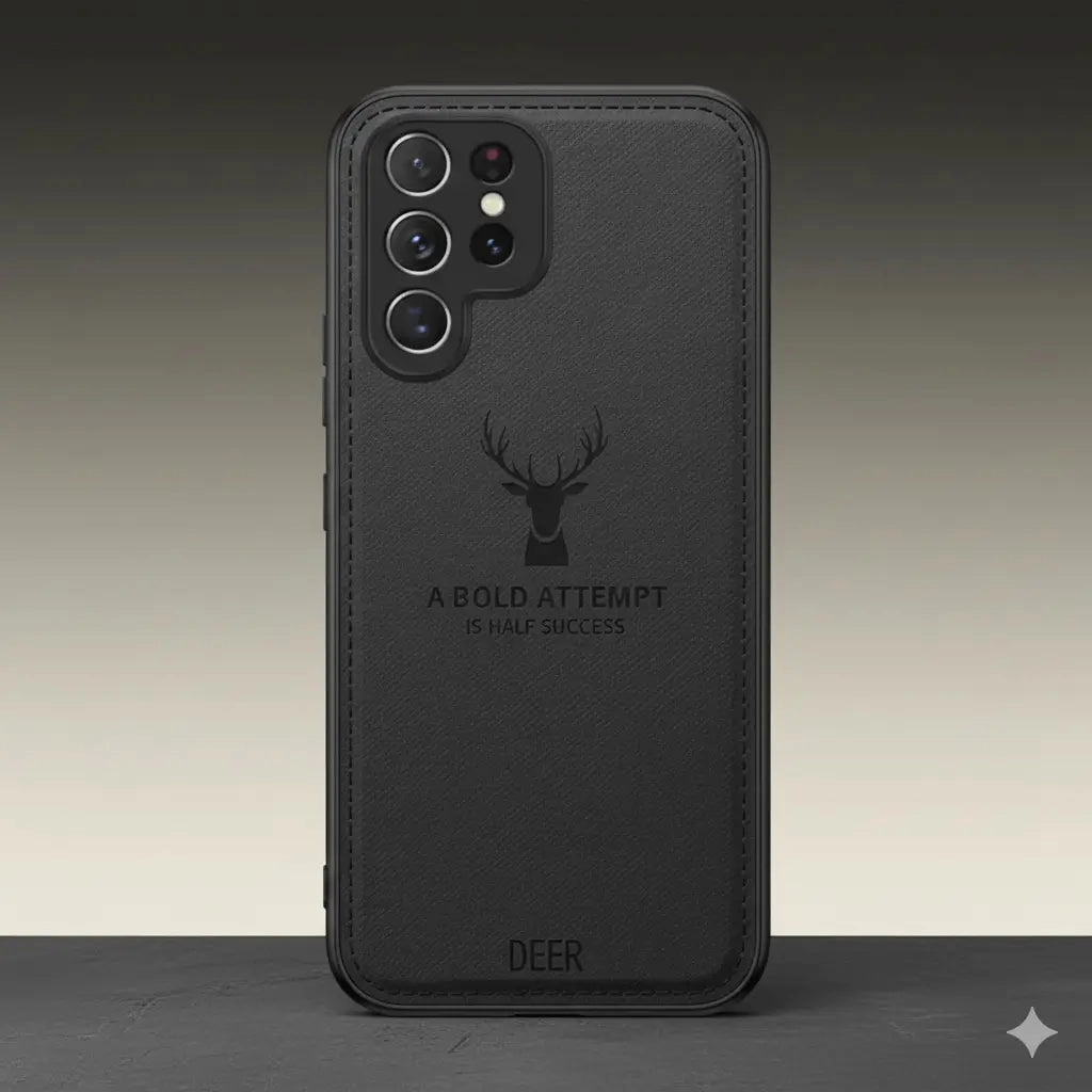 Classic Texture Light Touch Deer Pattern Elegance Leather Case
