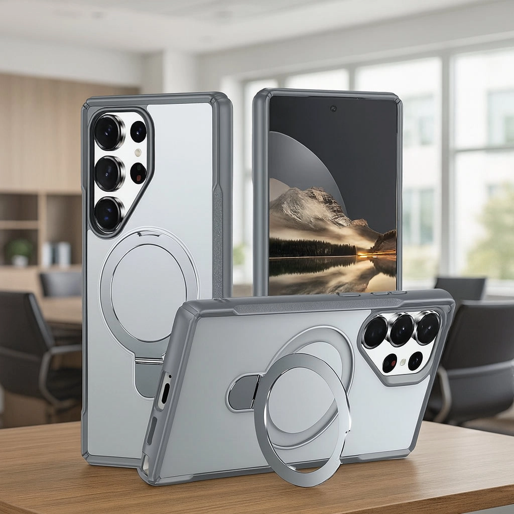 Glacier Shield Ring Stand Case Premium Surface Finish