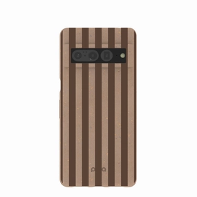 Printed Artwork elegant design Chocolate Brown Cocoa Stripes Google Pixel 7 Pro Case