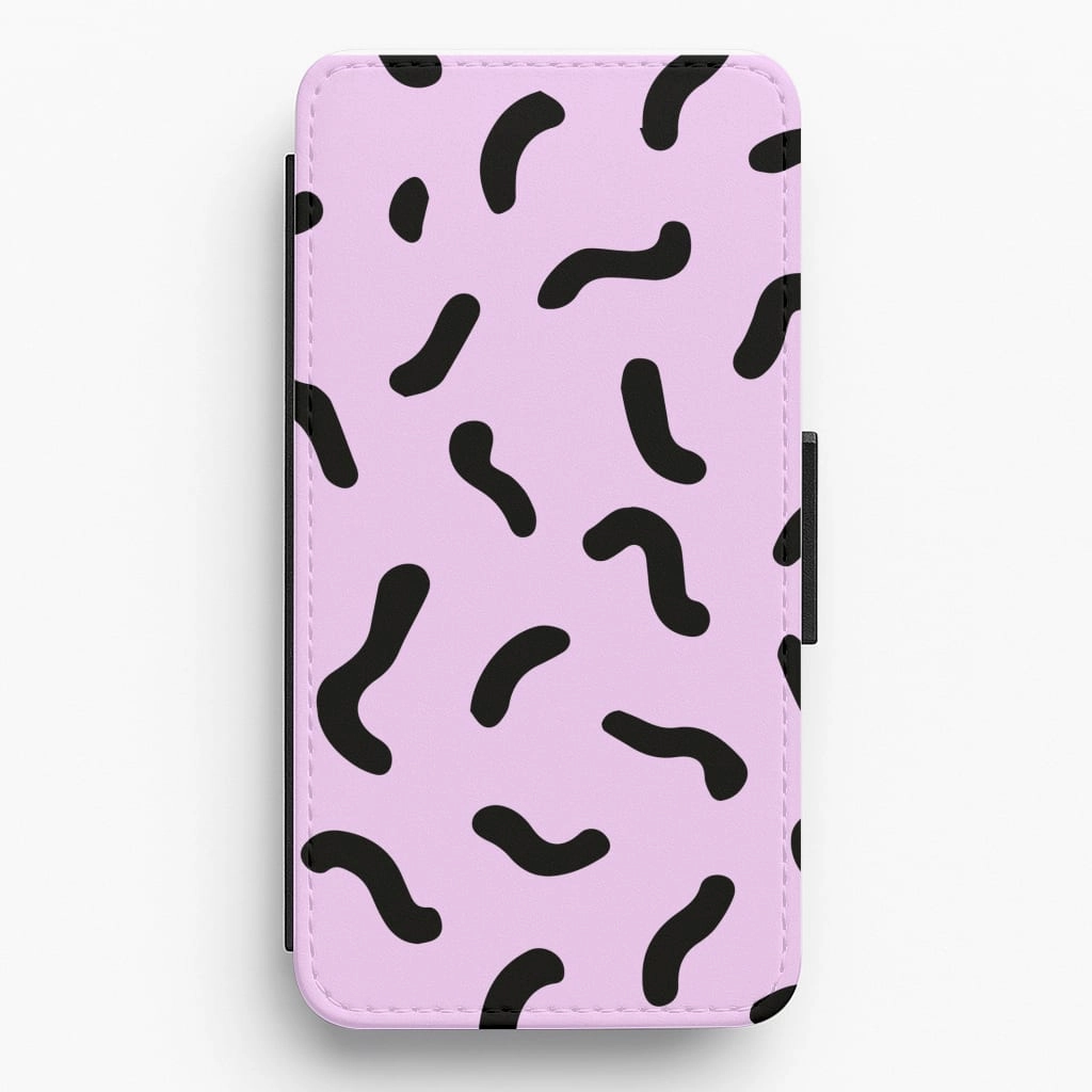 Outdoor Design Purple And Black - Eighties Flip / Wallet Phone Case