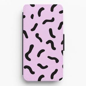 Outdoor Design Purple And Black - Eighties Flip / Wallet Phone Case