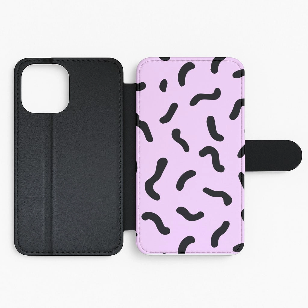 Modern Layer Purple And Black - Eighties Flip / Wallet Phone Case