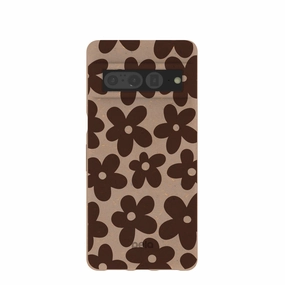 Chocolate Brown Earthy Blooms Google Pixel 7 Pro Case Colorful option Matte Coating Finish