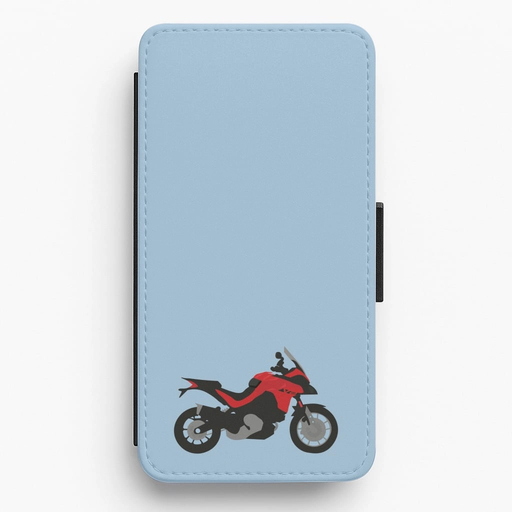 Red Motorbike - Motorbike Flip / Wallet Phone Case Personal Style Protective Frame