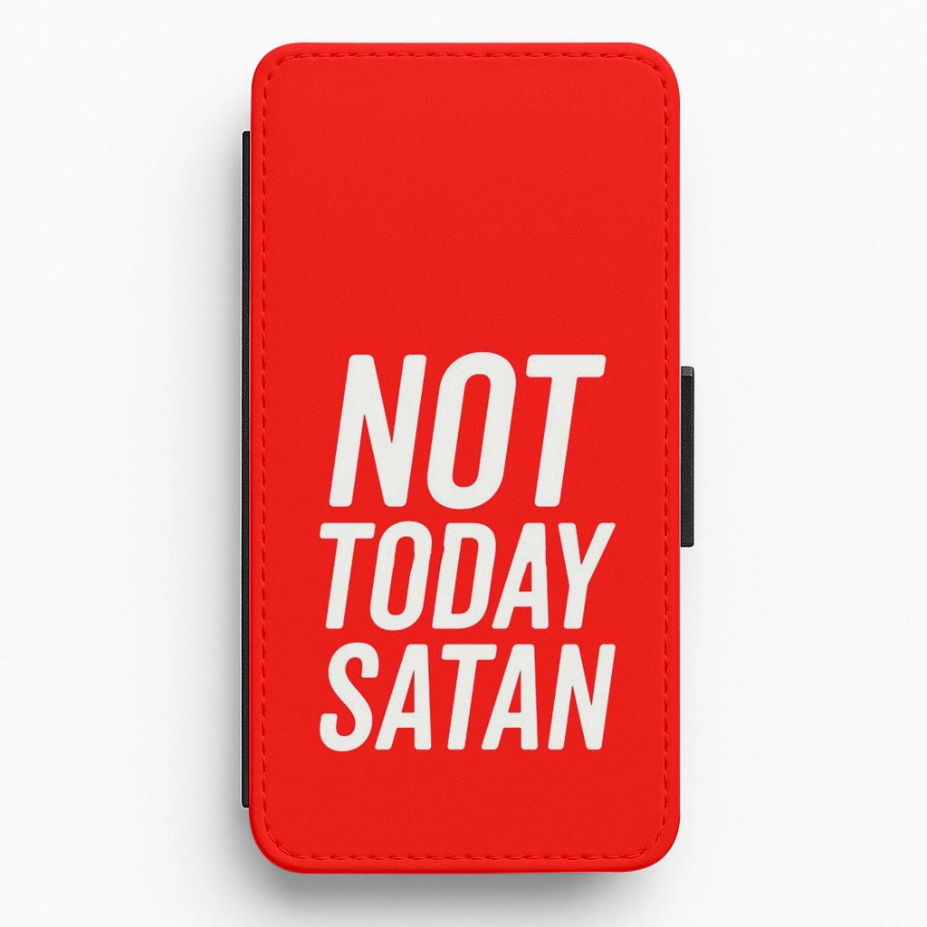 Gloss Surface Outdoor Use Red Not Today Satan - Drag Queen's Drag Race Flip Wallet Phone Case