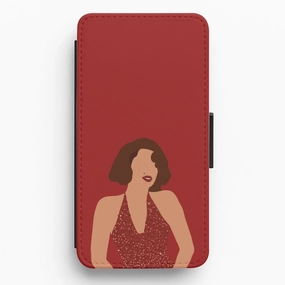 Hybrid Protection Premium Protection Red Sparkly Dress Flip / Wallet Phone Case