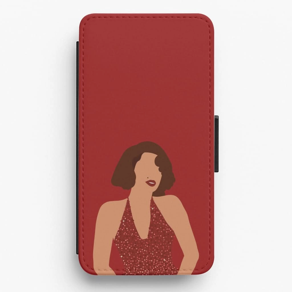 Hybrid Protection Premium Protection Red Sparkly Dress Flip / Wallet Phone Case