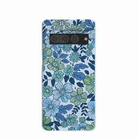 Powder Blue Liberty Florals Google Pixel 7 Pro Case Clear Back