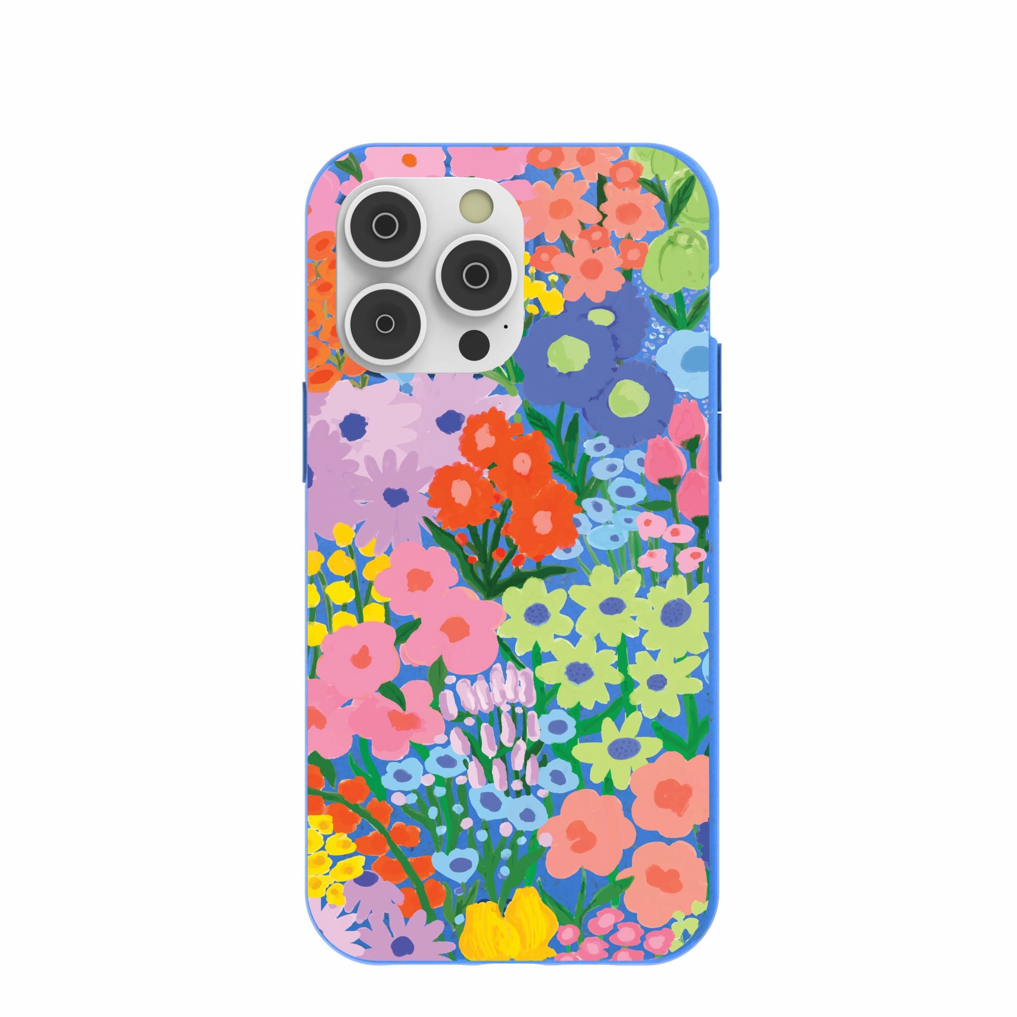 Electric Blue Painted Garden iPhone 14 Pro Max Case Fashion Choice