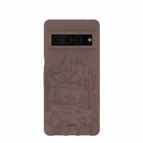 Chocolate Brown Desert Run Google Pixel 7 Pro Case Polished Texture Design Urban Design