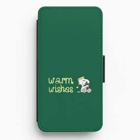 Slim Design Matte Surface Cartoon Beagle Warm Wishes Flip / Wallet Phone Case