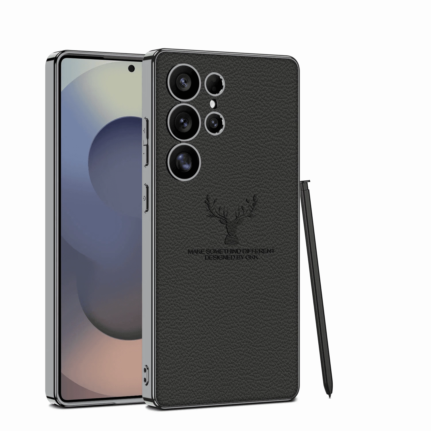 Regal Stag Deer Electroplated Leather Case - Samsung High strength Textured Detail