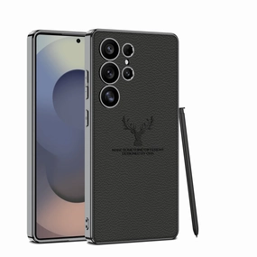 Regal Stag Deer Electroplated Leather Case - Samsung High strength Textured Detail