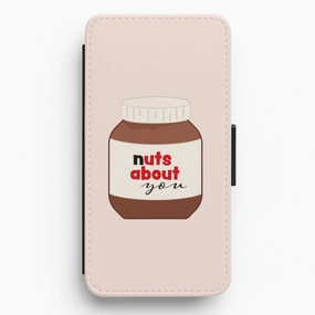 Nuts About You - Nutella Flip / Wallet Phone Case Premium Feel Slim Texture