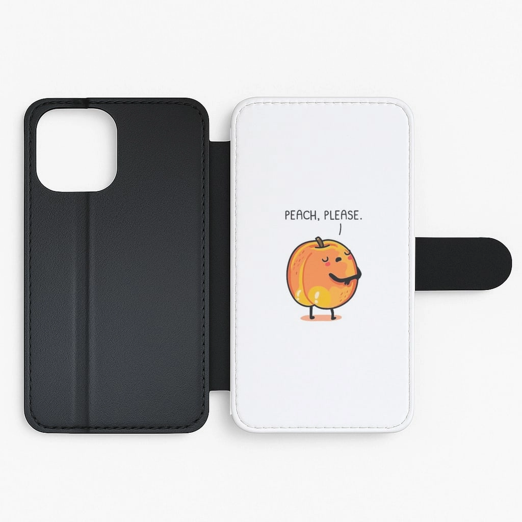 Light Touch Peach, Please - Funny Pun Flip Wallet Phone Case