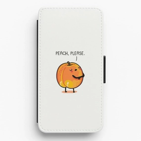 Matte Detail Peach, Please - Funny Pun Flip Wallet Phone Case