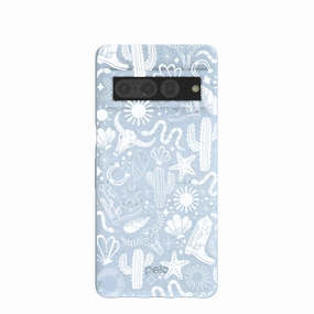 Powder Blue Coastal Rodeo Google Pixel 7 Pro Case Reusable Material