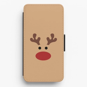 Rudolph Red Nose - Christmas Flip / Wallet Phone Case Compact Edge simple design