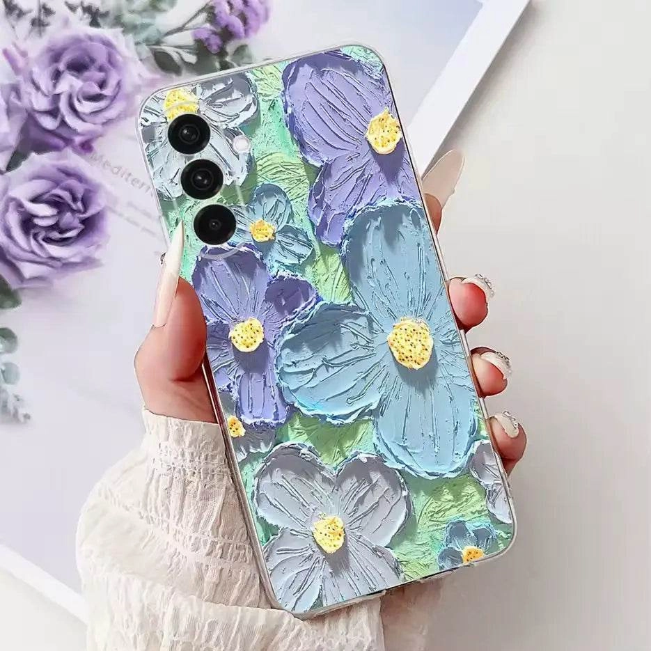 Clear Pattern Premium Look Reflective Glittery Bloom Case