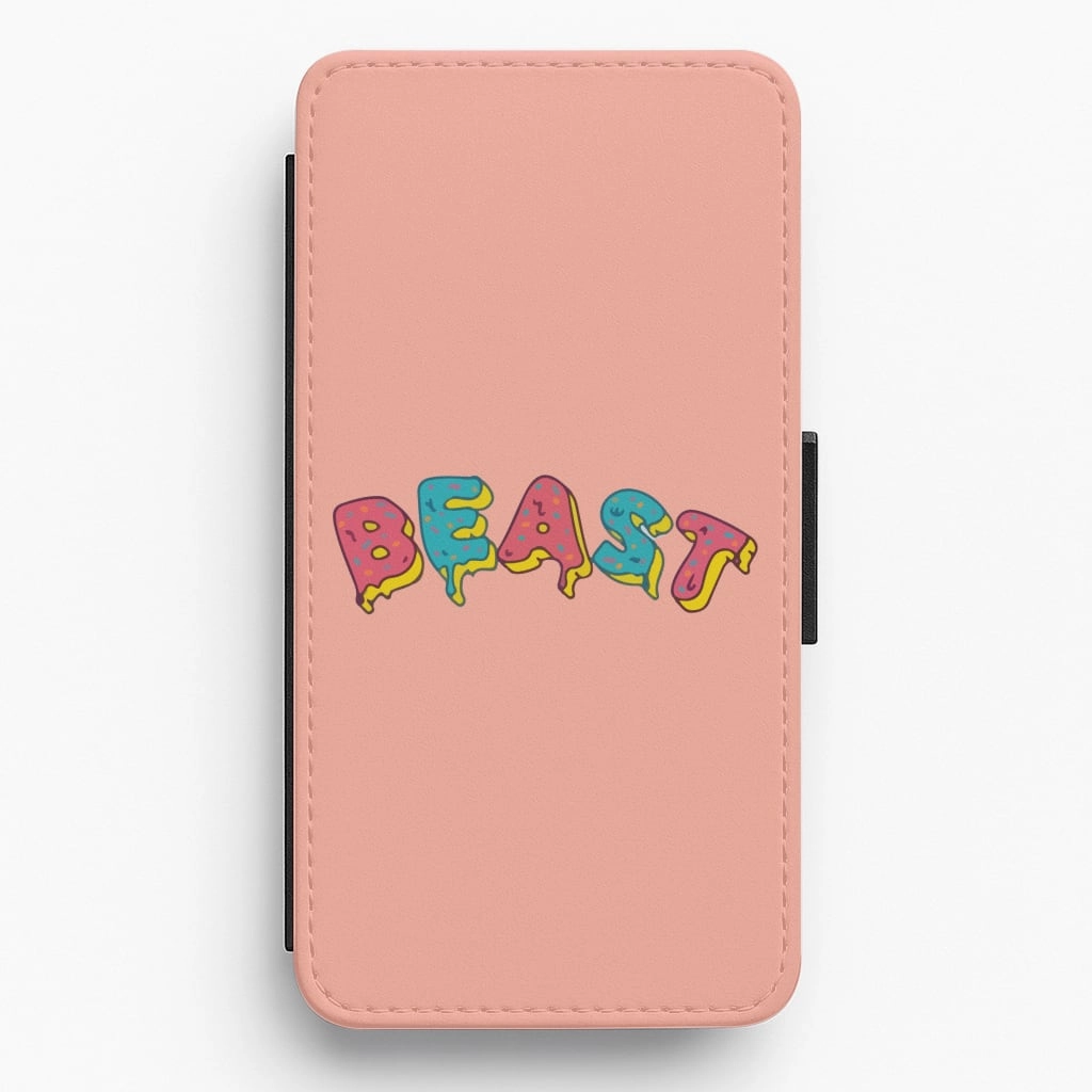 Soft Edge Look Compact Texture Beast - Pink Flip / Wallet Phone Case