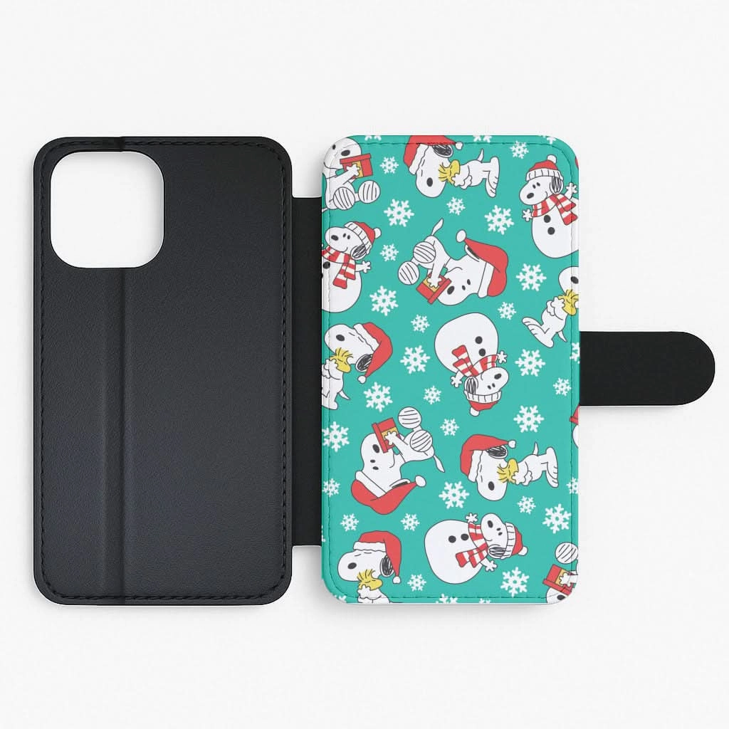 Minimal Pattern Urban Accessory Christmas Cartoon Beagle Pattern Flip / Wallet Phone Case