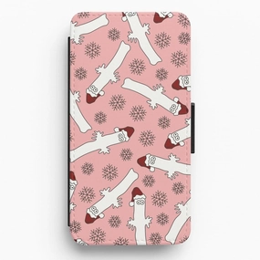 Wiggly Moom Xmas Hat Pattern Flip / Wallet Phone Case soft look