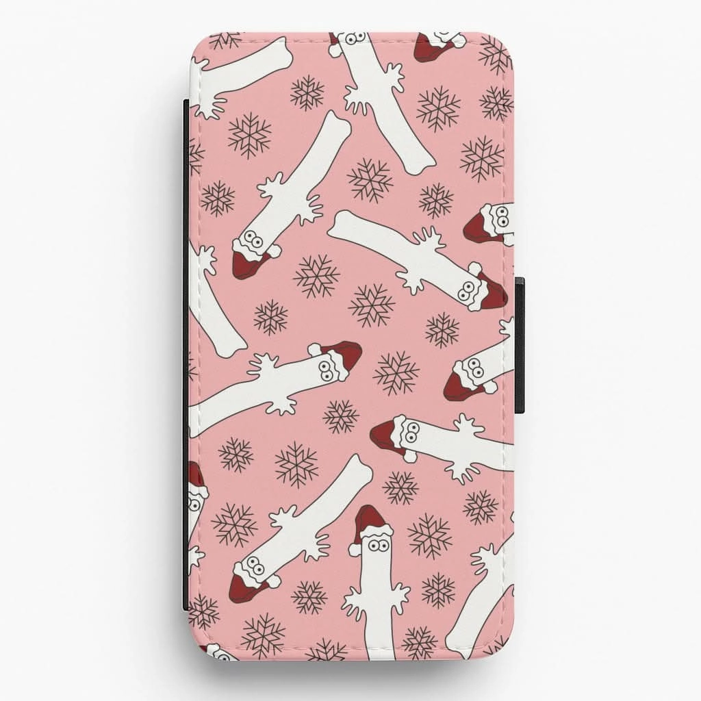 Wiggly Moom Xmas Hat Pattern Flip / Wallet Phone Case soft look