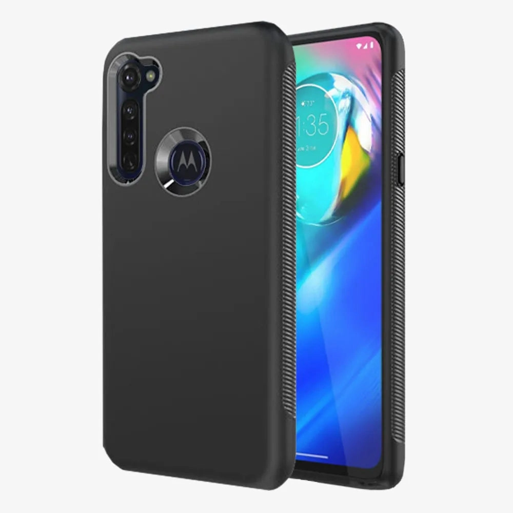 Motorola Moto G Stylus Rome Tech Rugged Case - Black Smooth Texture