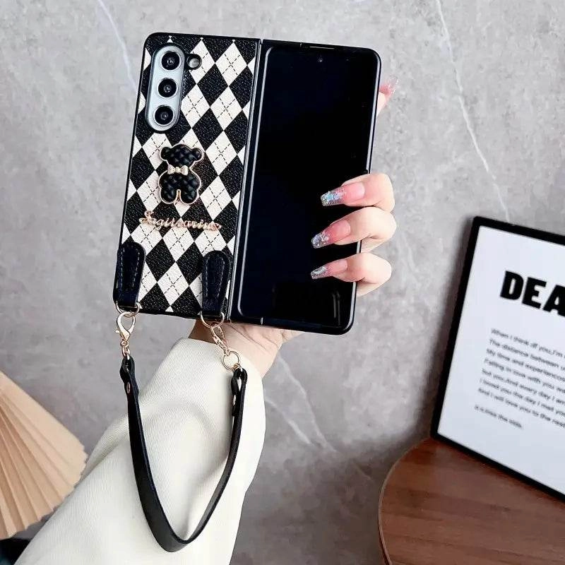 Argyle Charm Teddy Sling Case - Samsung Modern Grip Design
