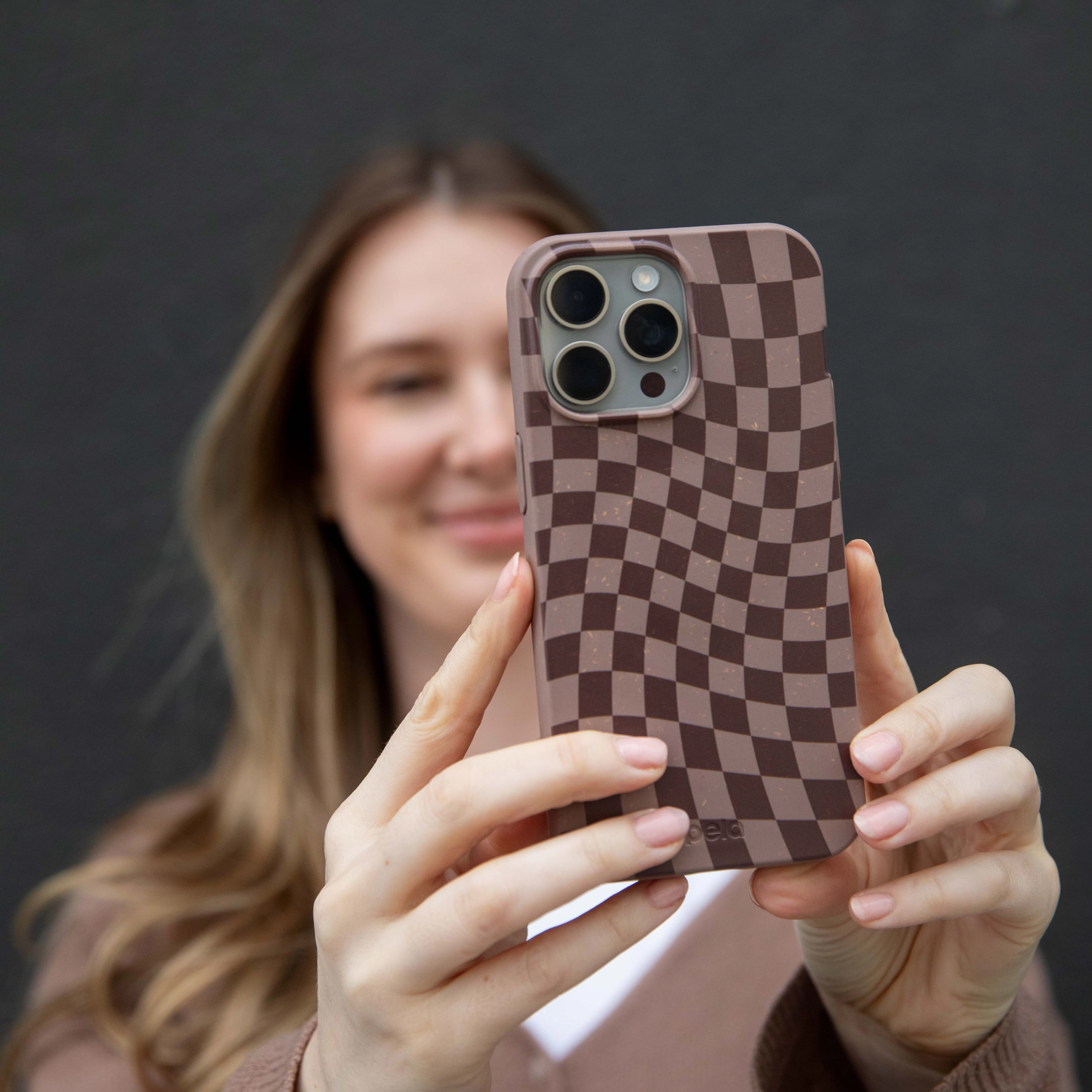 Chocolate Brown Cafe Check iPhone 17 Pro Max Case Artistic Print Premium Edge