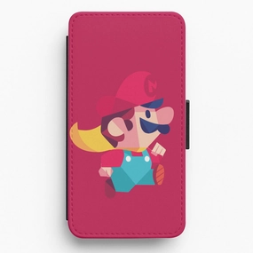 Cushioned Edge Running Mario - Mario Flip / Wallet Phone Case