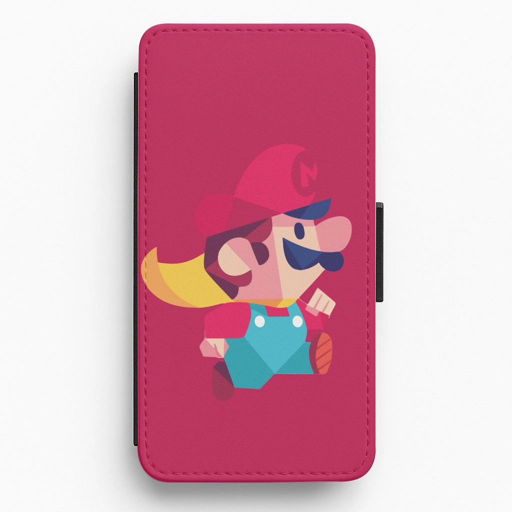 Cushioned Edge Running Mario - Mario Flip / Wallet Phone Case