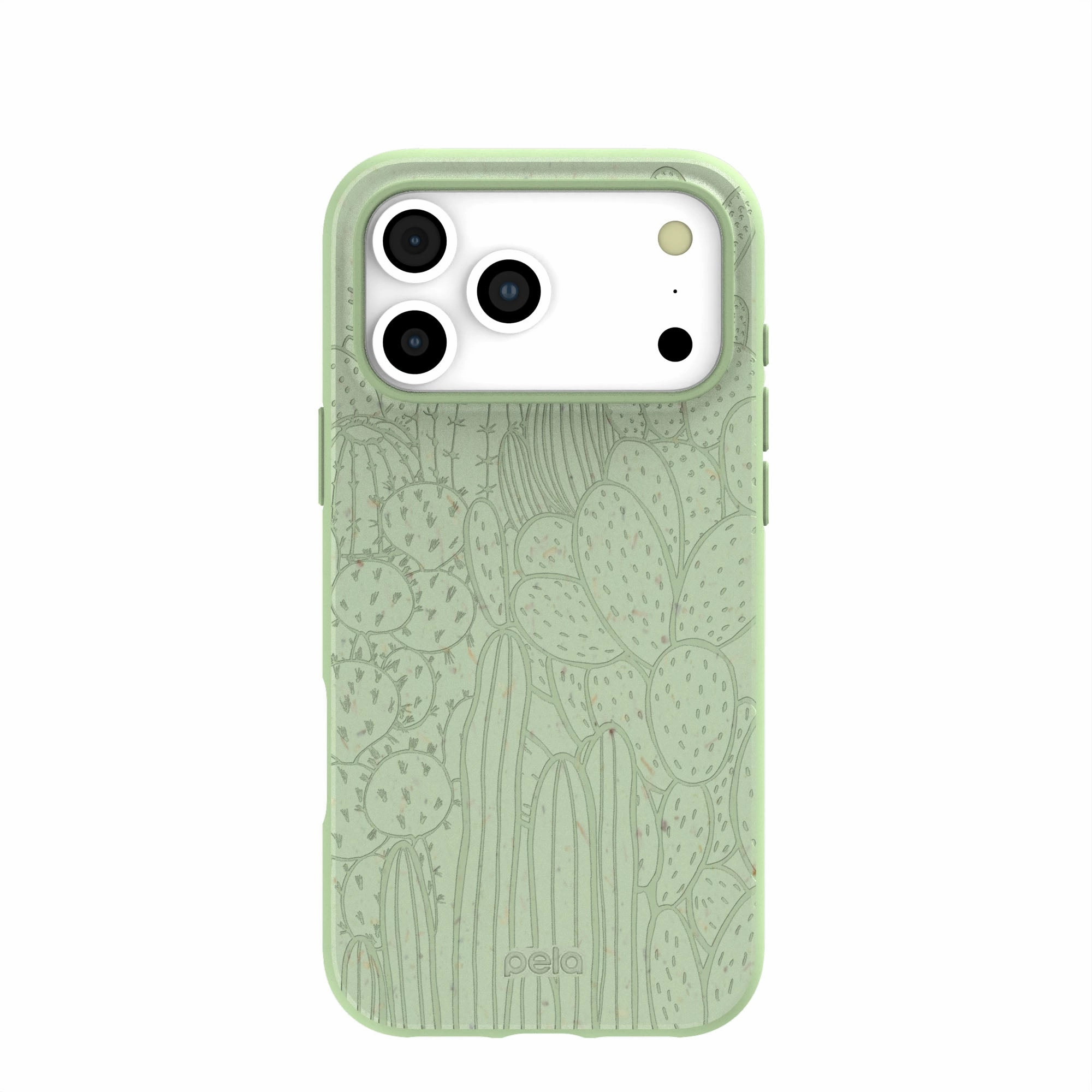 Wireless Compatible Light Build Sage Green Cacti iPhone 17 Pro Max Case