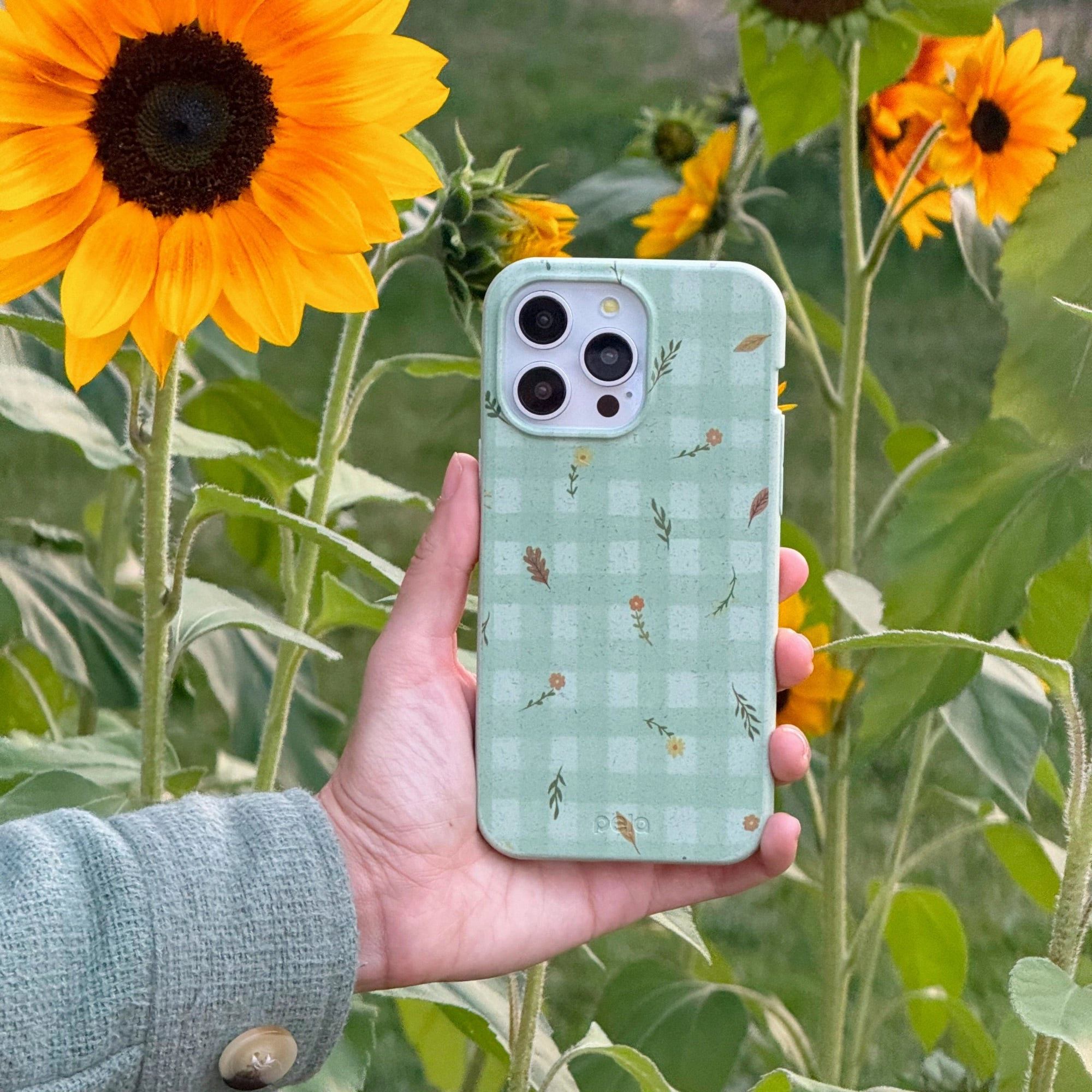 Sage Green Fall Gingham iPhone 17 Pro Max Case Stylish Choice Minimal Aesthetic Touch