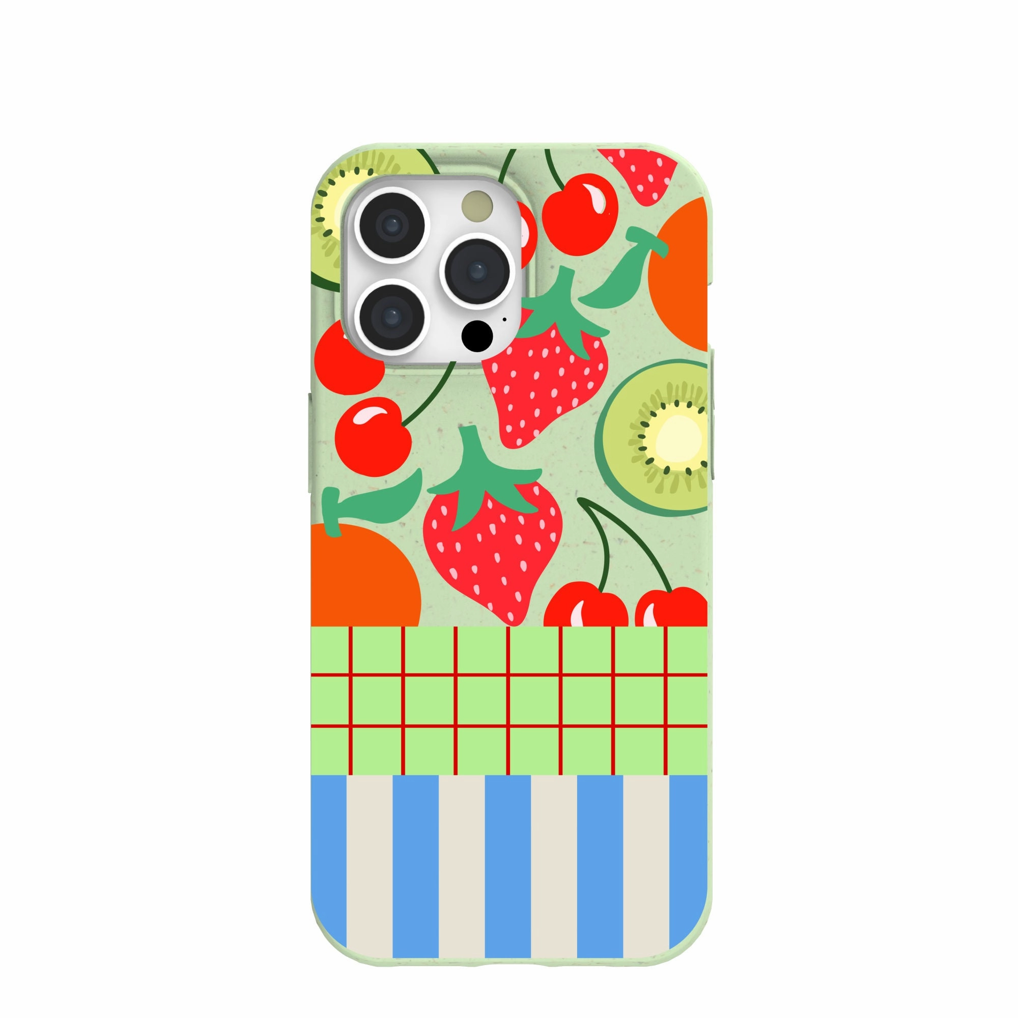 Sage Green Fresh Picnic iPhone 15 Pro Max Case Protective Design Layer Protective Edge Layer