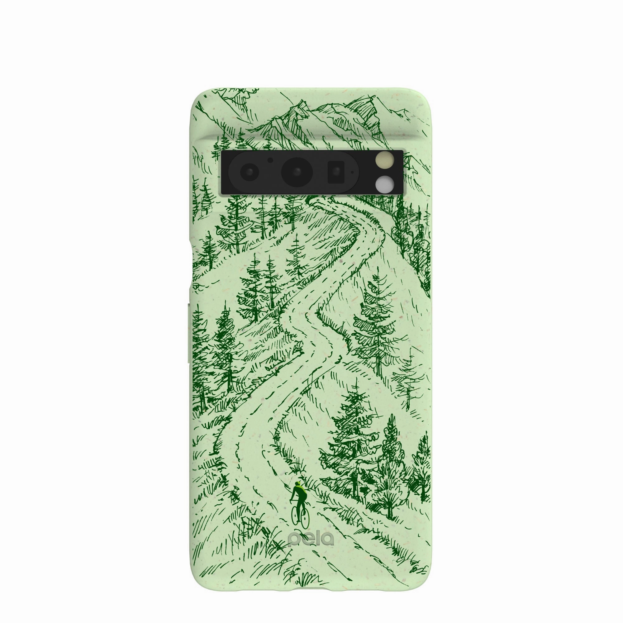 Sage Green Into the Mountains Google Pixel 8 Pro Case Rugged Edge Gloss Finish Texture