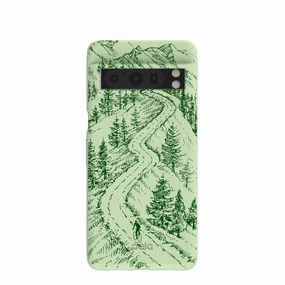 Sage Green Into the Mountains Google Pixel 8 Pro Case Rugged Edge Gloss Finish Texture