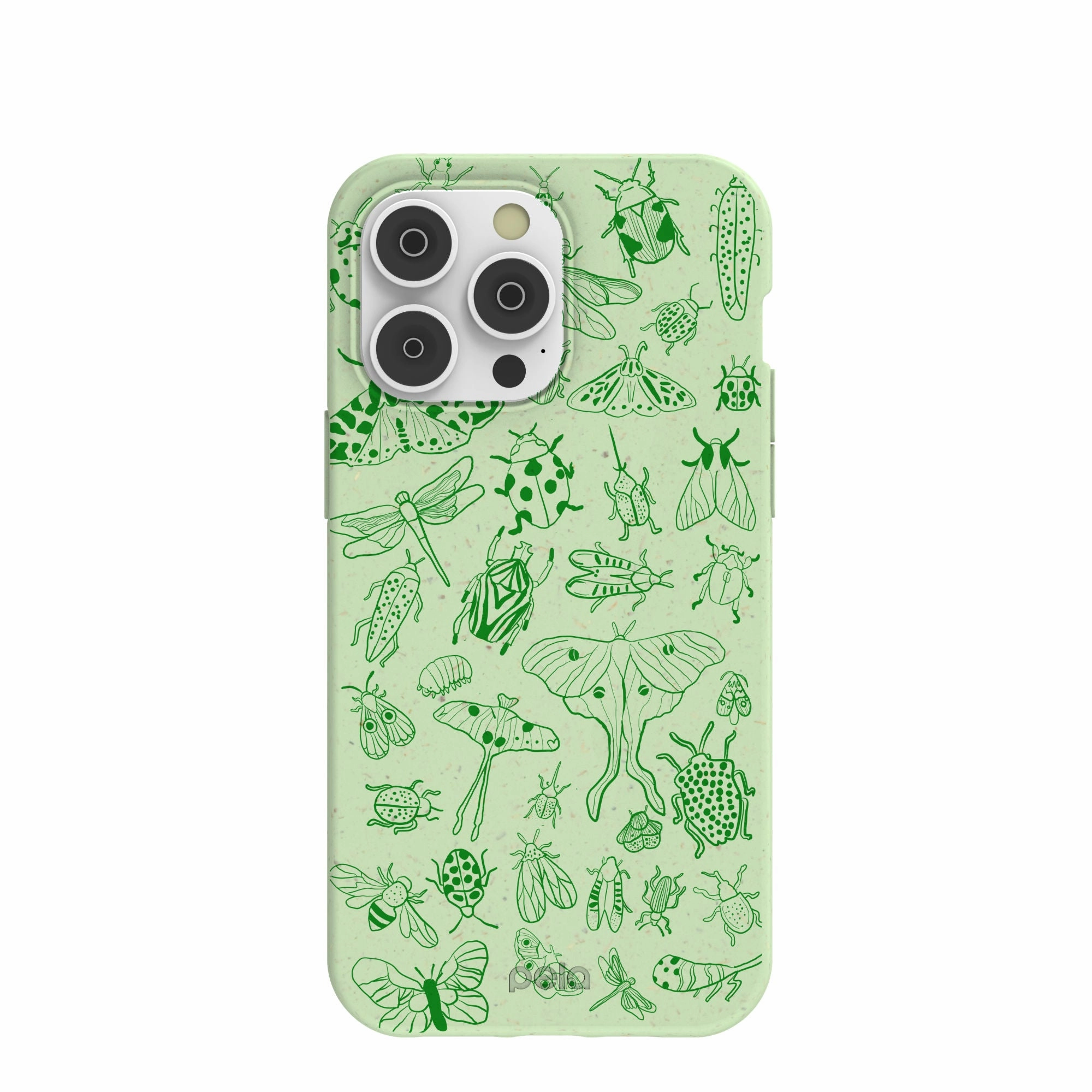 Sage Green Linear Entomology iPhone 14 Pro Max Case Shock Resistant Clear Texture