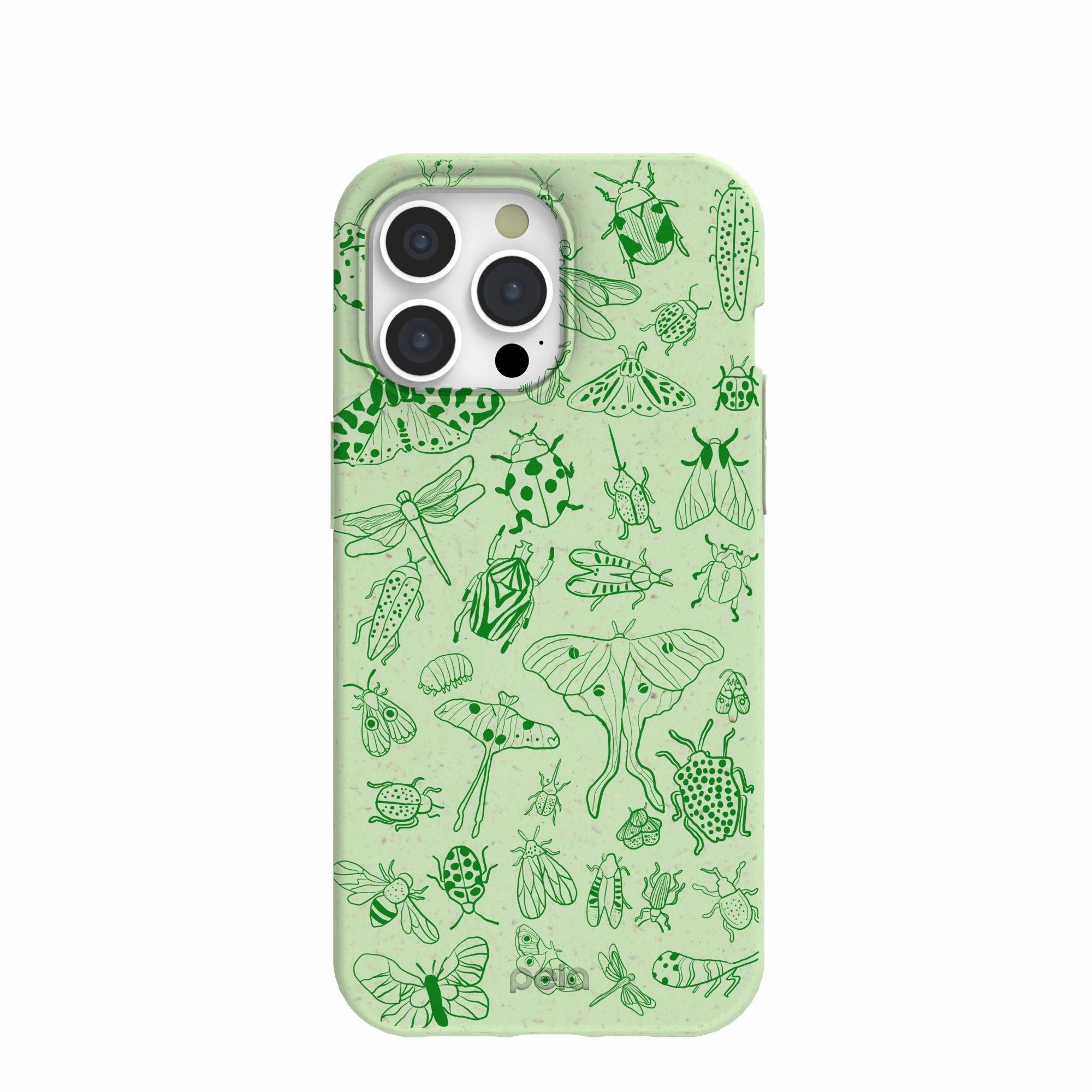 Soft Design Soft Finish Texture Sage Green Linear Entomology iPhone 15 Pro Max Case