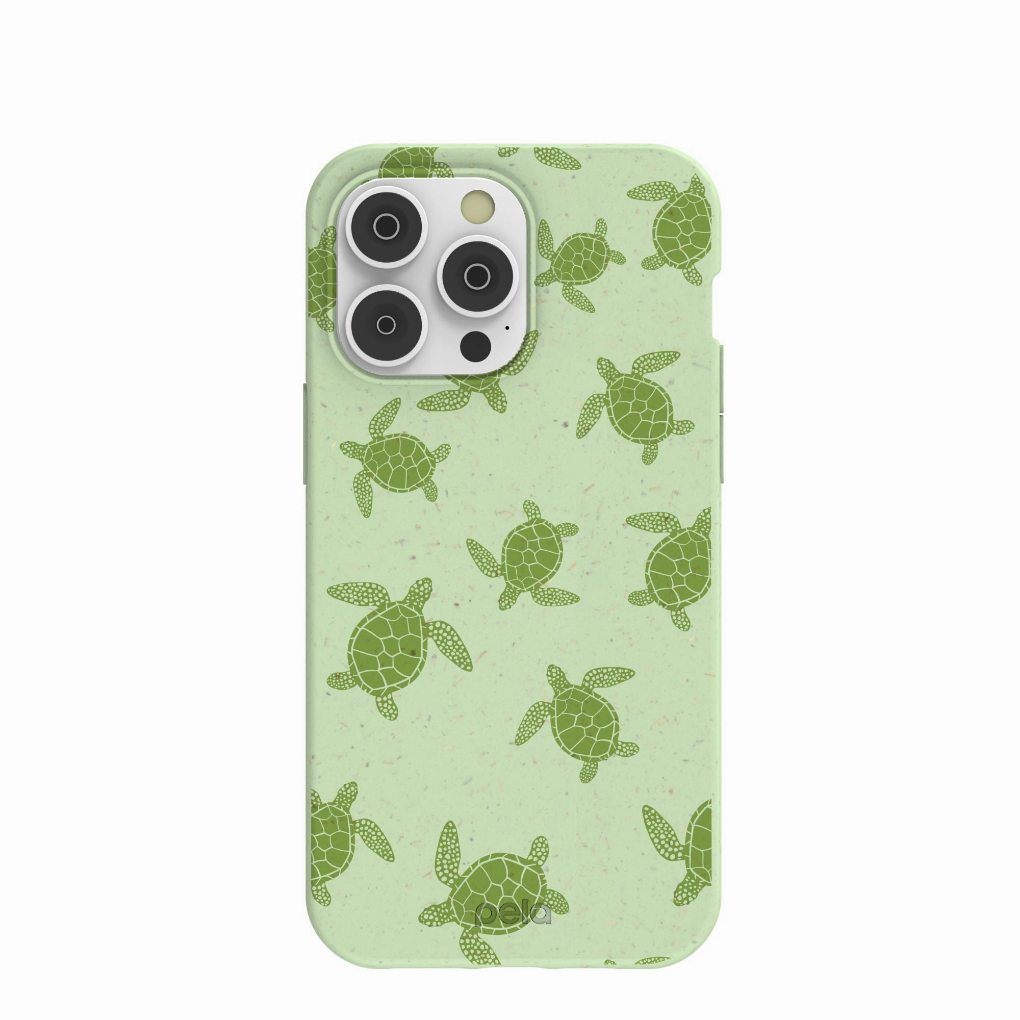 Sage Green Tiny Turtles iPhone 14 Pro Max Case Compact Edge