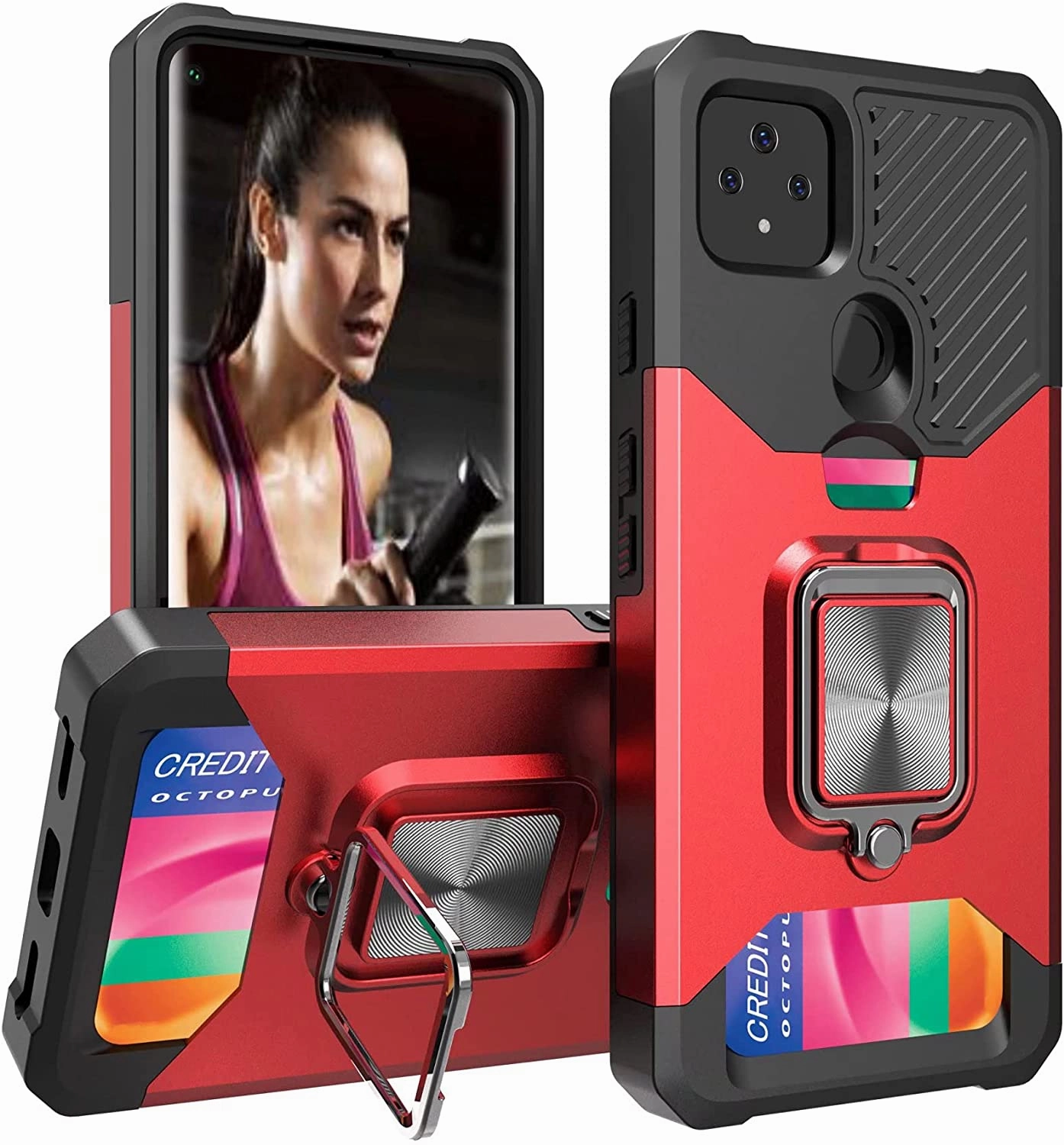 Durable Edge Samsung Galaxy A32 5G Armor Card Slot Case