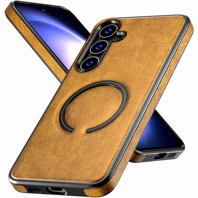 Stylish Texture Samsung Galaxy S24 Plus 6.7" (2024) Leather Case with Magsafe