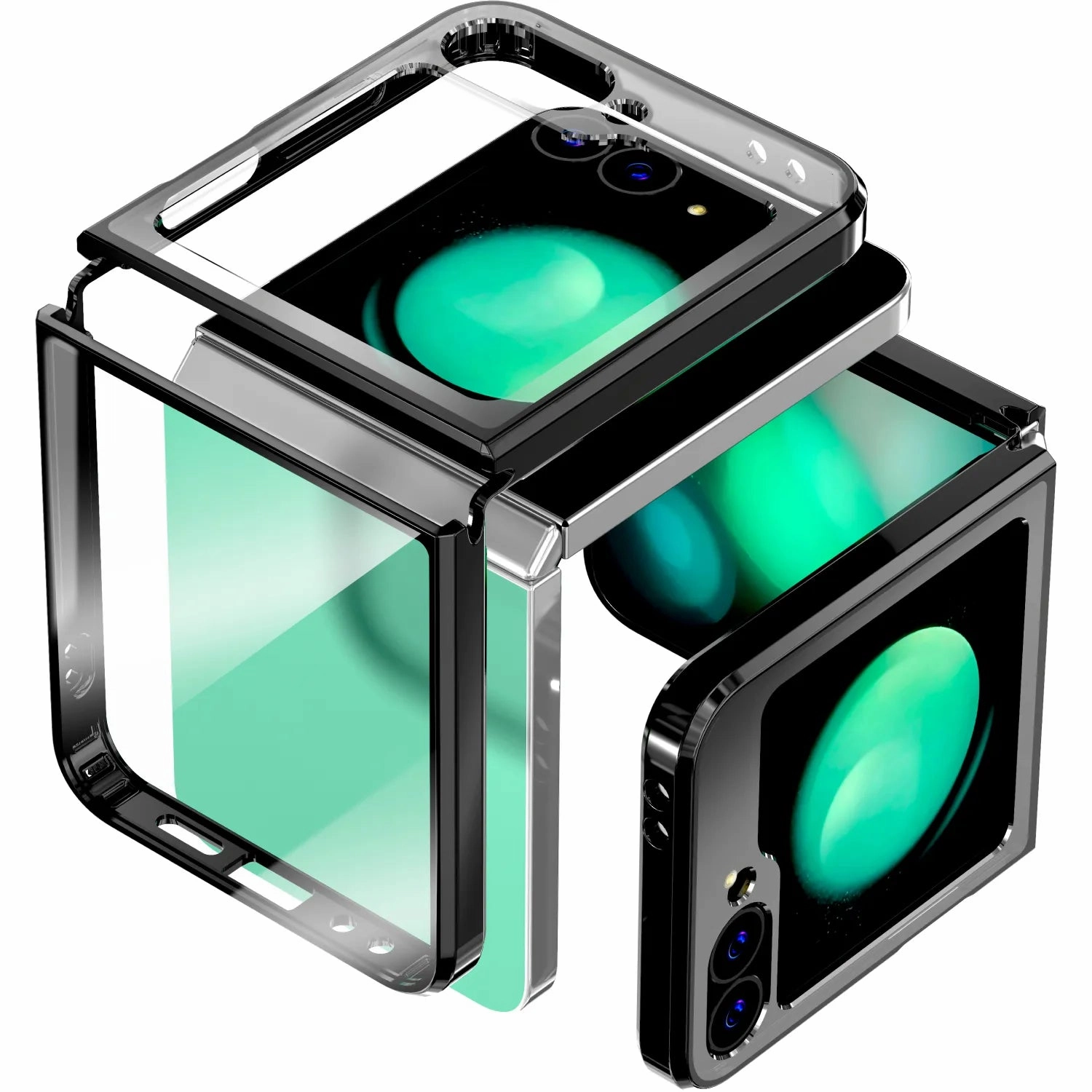 Samsung Galaxy Z Flip6 Hybrid Shockproof Clear Slim Acrylic Case Cover Flexible Hinge Rib Daily Grip